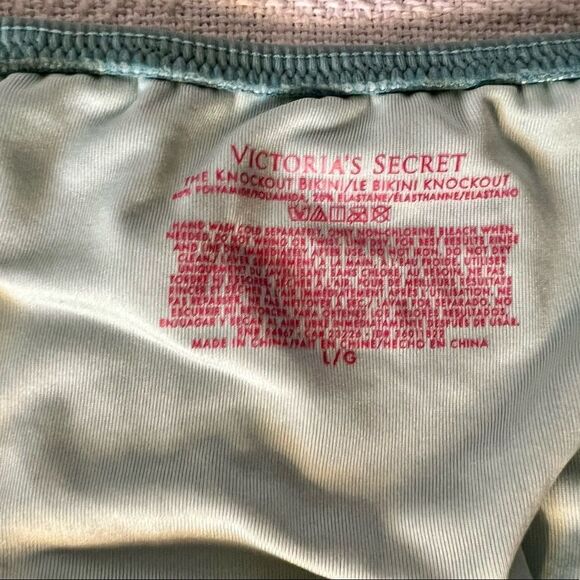 Victoria's Secret Seafoam Blue Green Knockout Solid Bikini Bottoms Sz Large. - Picture 6 of 7